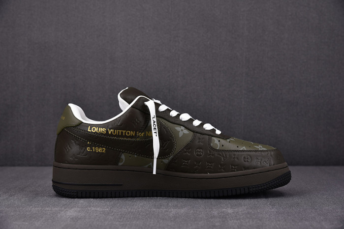 nike low air force 1 x grey green
