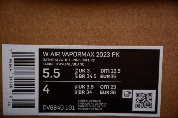 nike air vapormax 2023 flyknit oatmeal dv6840-101