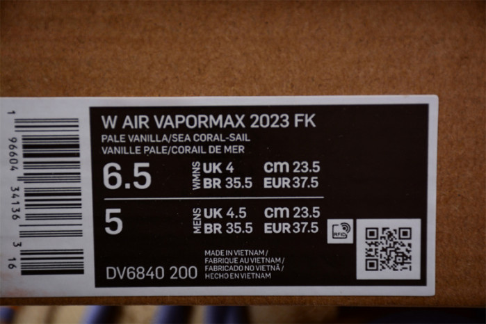 nike vapormax 2023 flyknit "pale vanilla" dv6840-200