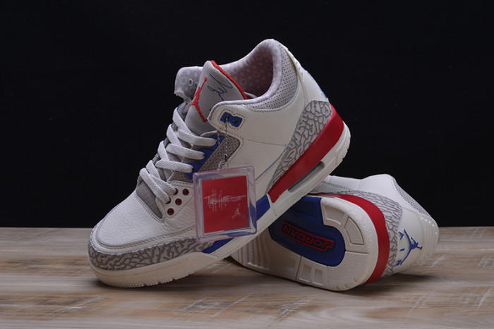 air jordan 3 retro "charity game" sail red mens 136064-140