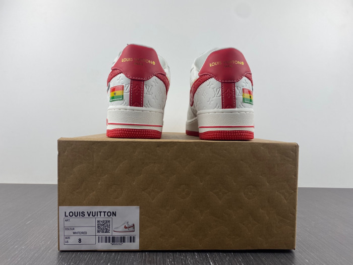 nike low air force 1 x white red