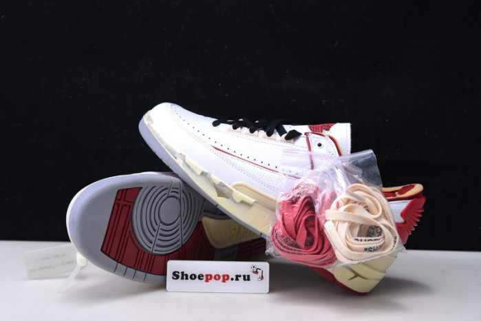 ofw x air jordan 2 low sp white red dj4375-106