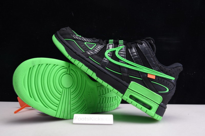 ofw x nike air rubber dunk “green strike” cu6015-001