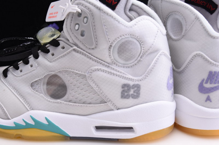 ofw air jordan 5 white green purple ct8480-105