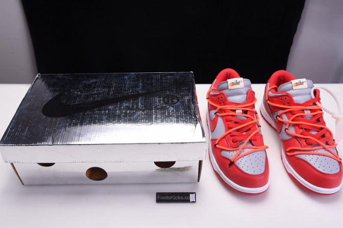 nike dunk low ofw university red ct0856-600