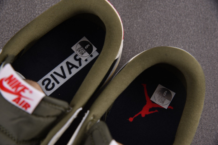 travis scott x air jordan 1 low og medium olive dm7866-200