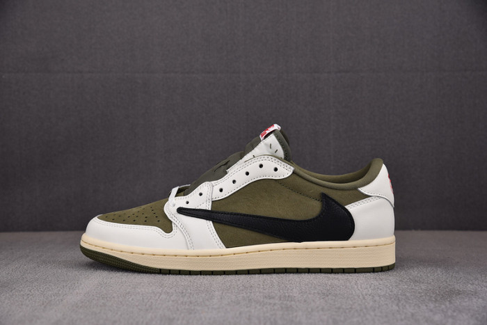 travis scott x air jordan 1 low og medium olive dm7866-200