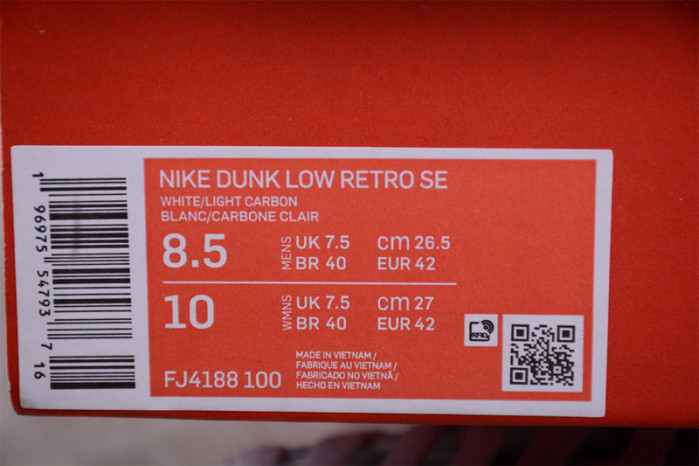 nike dunk low se light carbon fj4188-100