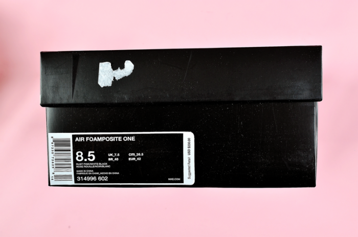 nike air foamposite one "rust pink" white/ black 314966-602