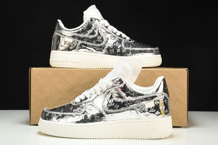 nike low air force 1 x silver