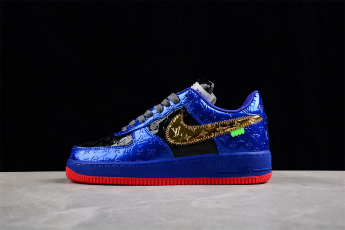 nike low air force 1 x royal blue black